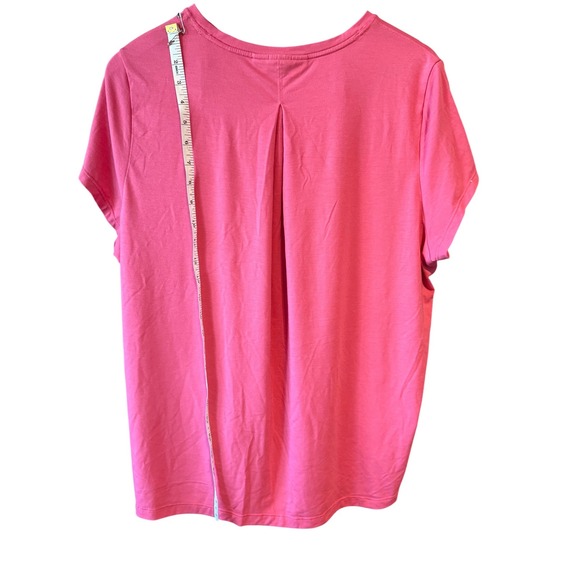 Athleta Renew Tee Pink Short Sleeve Pleated Back Top 533409-22 Womens Medium - Picture 6 of 6